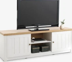 MARKSKELMueble TV MARKSKEL 2 puertas blanco/roble salvaje natural