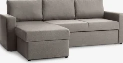 MARSLEVSofá cama con chaise longue MARSLEV tela gris claro