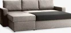 MARSLEVSofá cama con chaise longue MARSLEV tela gris claro