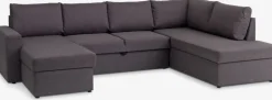 MARSLEVSofá cama rinconera MARSLEV tela gris oscuro