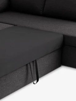 MARSLEVSofá cama rinconera MARSLEV tela gris oscuro