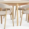 MARSTRAND + EJSINGMesa MARSTRAND Ø110 roble natural + 4 sillas EJSING beis