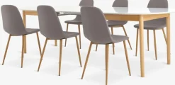 MARSTRAND + JONSTRUPMesa MARSTRAND L200/280 blanco + 4 JONSTRUP gris