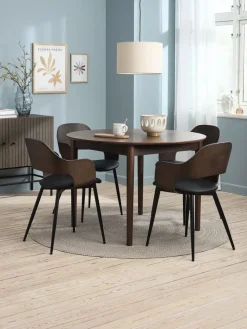MARSTRANDMesa de comedor MARSTRAND Ø110/110x200 roble oscuro