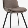 MELBYSilla de comedor MELBY tela marrón claro/negro