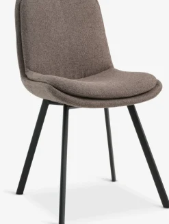 MELBYSilla de comedor MELBY tela marrón claro/negro