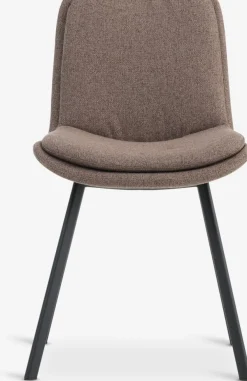 MELBYSilla de comedor MELBY tela marrón claro/negro