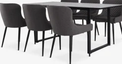 MOSELUND + PEBRINGEMesa MOSELUND L180 cerámica + 4 PEBRINGE gris/negro