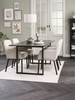 MOSELUND + SOTTRUPMesa MOSELUND L180 cerámica + 4 SOTTRUP beis/negro