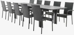 MOSS + GUDHJEMMesa MOSS L214/315 + 4 sillas GUDHJEM gris