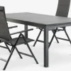 MOSS + MYSENMesa MOSS L214/315 + 4 sillas MYSEN gris