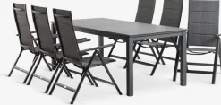 MOSS + MYSENMesa MOSS L214/315 + 4 sillas MYSEN gris