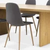 MUNKEBY + JONSTRUPMesa MUNKEBY L220 roble cálido + 4 JONSTRUP asfalto