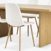 MUNKEBY + JONSTRUPMesa MUNKEBY L180 roble cálido + 4 sillas JONSTRUP blanco