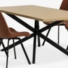 NORTOFT + HYGUMMesa NORTOFT L200 roble cálido + 4 sillas HYGUM marrón/negro