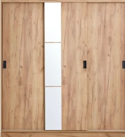 ODDERArmario ODDER 179x201 3 puertas correderas con espejo roble