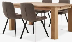 OLDE + MELBYMesa OLDE L160 roble + 4 sillas MELBY marrón claro/negro