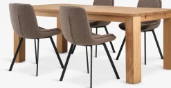 OLDE + MELBYMesa OLDE L200 roble + 4 sillas MELBY marrón claro/negro