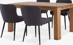 OLDE + PEBRINGEMesa OLDE L160 roble natural + 4 sillas PEBRINGE gris/negro