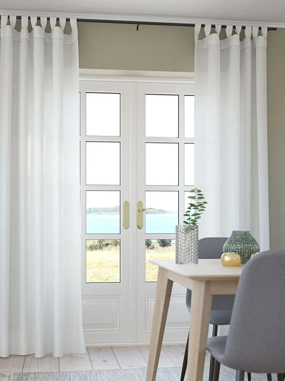 ORUSTCortina ORUST 1x140x300 blanco crudo
