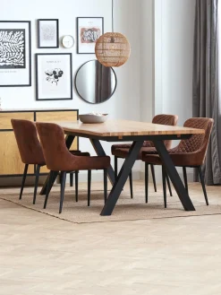 PEBRINGESilla de comedor PEBRINGE marrón envejecido/negro