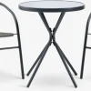 RADSTRUP + GRENAAMesa RADSTRUP Ø60 negro + 2 sillas GRENAA gris