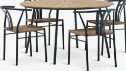 RANGSTRUP + TAGMARKMesa RANGSTRUP Ø130 natural/negro + 4 sillas TAGMARK