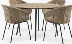 RANGSTRUP + TUERNEMesa RANGSTRUP Ø110 + 4 sillas TUERNE natural