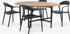 RENA + NANNESTADMesa RENA L54/175 madera dura + 4 sillas NANNESTAD