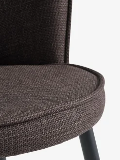 RISSKOVSilla de comedor RISSKOV tela marrón oscuro/negro