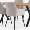 ROSLEV + PURHUSMesa ROSLEV L140 roble natural + 4 PURHUS blanco crudo/negro