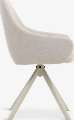 ROSTRUPSilla de comedor ROSTRUP giratoria tela beis