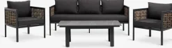 SALTENConjunto muebles jardín SALTEN 5 plazas secado rápido negro