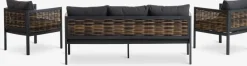 SALTENConjunto muebles jardín SALTEN 5 plazas secado rápido negro
