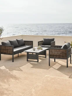 SALTENConjunto muebles jardín SALTEN 5 plazas secado rápido negro