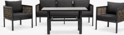 SALTENConjunto muebles jardín SALTEN 5 plazas secado rápido negro