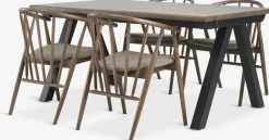 SANDBY + LYKSBORGMesa SANDBY L160 roble oscuro + 4 LYKSBORG roble oscuro