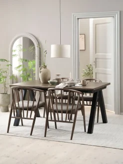 SANDBY + LYKSBORGMesa SANDBY L160 roble oscuro + 4 LYKSBORG roble oscuro