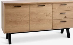 SANDBYAparador SANDBY 2 puertas + 3 cajones roble natural/negro