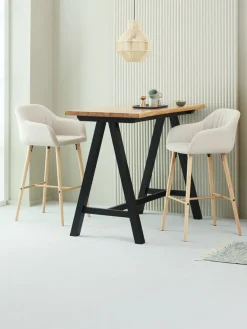 SANDBYMesa de bar SANDBY 71x128 roble natural/negro