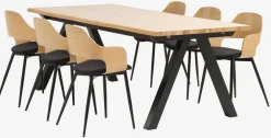 SANDBYMesa de comedor SANDBY 100x210 roble natural/negro