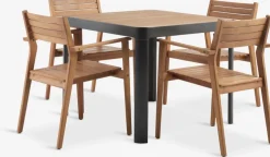 SIRDAL + HAMRAMesa SIRDAL L91 + 4 sillas HAMRA madera dura
