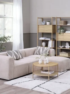 SKEJBYMódulo de sofá SKEJBY chaise longue/puf tela beis