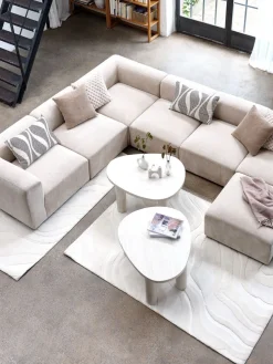 SKEJBYMódulo de sofá SKEJBY chaise longue/puf tela beis