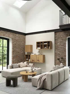 SKEJBYMódulo de sofá SKEJBY chaise longue/puf tela beis