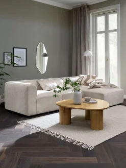 SKEJBYSofá modular SKEJBY 3 plazas chaise longue tela beis