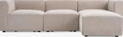 SKEJBYSofá modular SKEJBY 3 plazas con puf tela beis