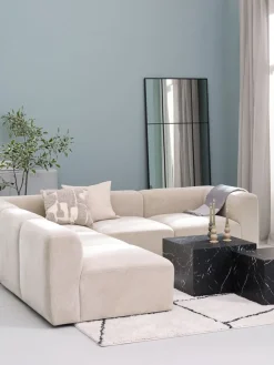 SKEJBYSofá modular SKEJBY 5 plazas rinconero tela beis