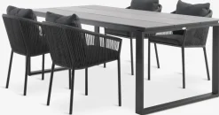 SONNERUP + GILJAMesa SONNERUP L215 + 4 sillas GILJA gris