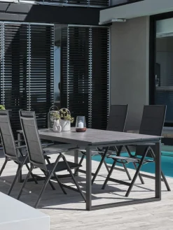 SONNERUP + MYSENMesa SONNERUP L215 + 4 sillas MYSEN gris